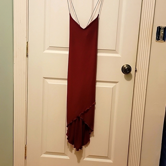 Spaghetti strap asymmetrical hem sexy red dress NWT - Picture 1 of 3